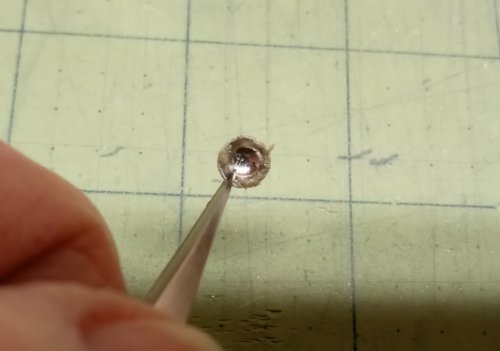 Judy Larson's Domed Stud with Drop Loop - , Metalwork, Cutting, Cutting Tool, Cutters, How To Punch Holes, Hole Punching, Punch A Hole, Stamping, Stamps, Butane Torch, Soldering, Solder, Place medium paste solder around the bottom edge